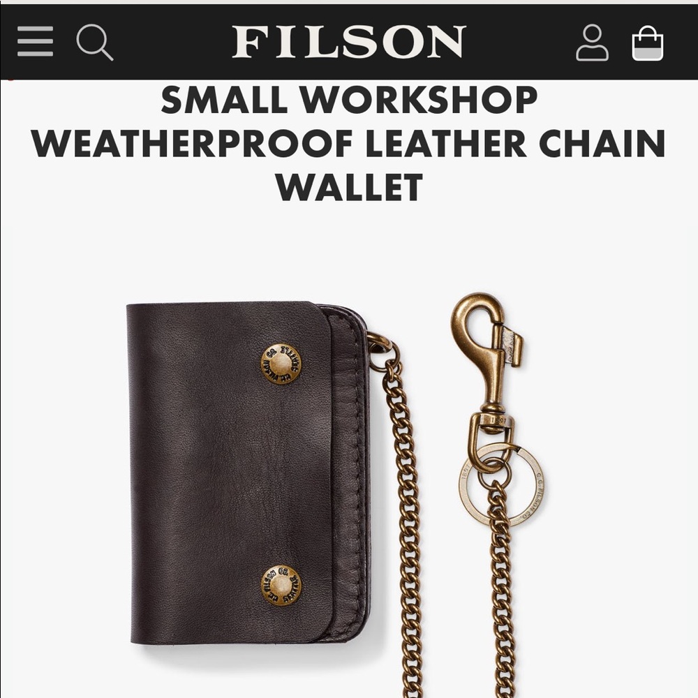 Filson waterproofs leather Chain Wallet